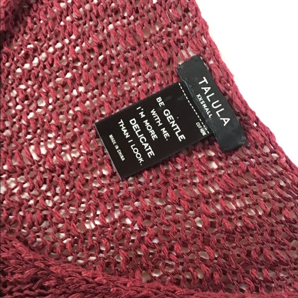 Talula Aritzia Burgandy V-Neck Knit Sweater - Picture 4 of 5